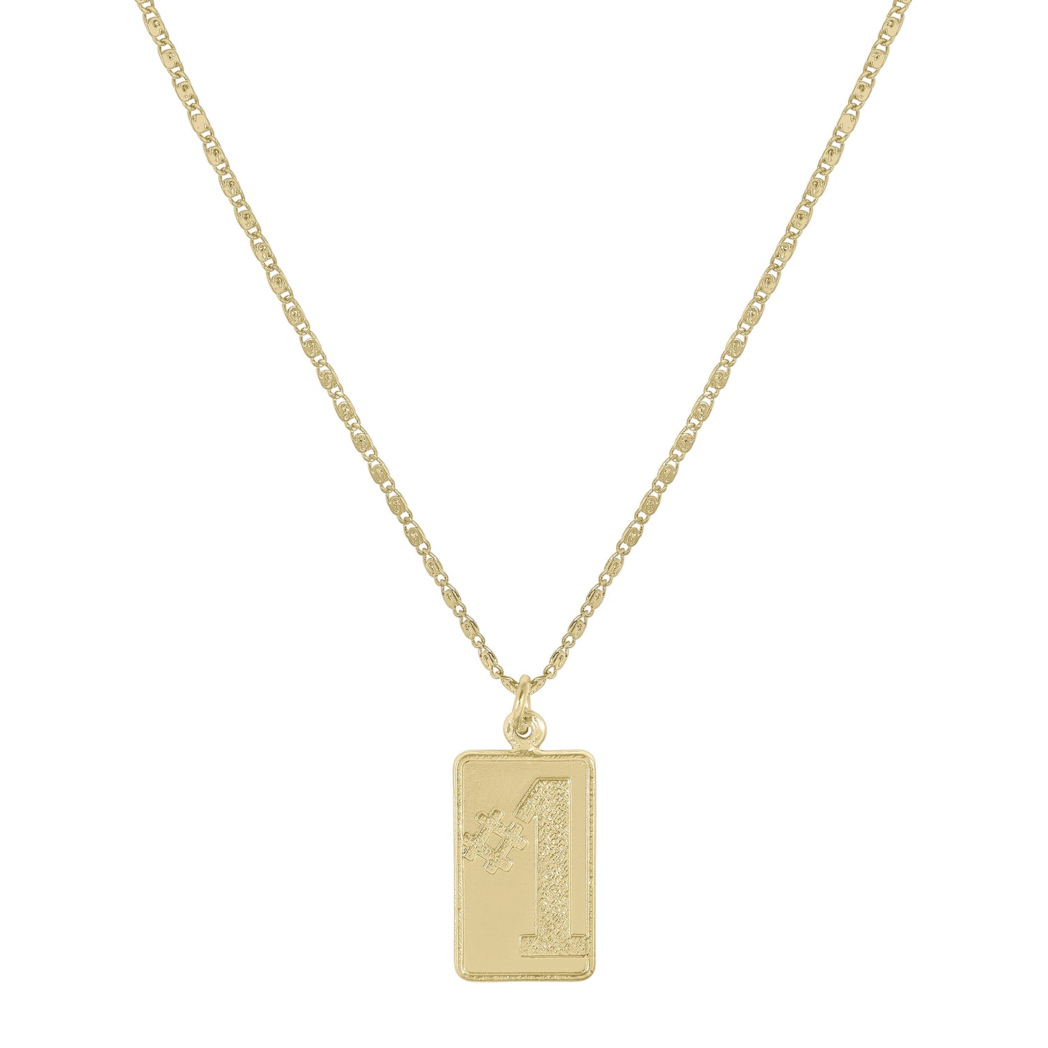 gold chain with #1 gold charm layering necklace for everyday wear