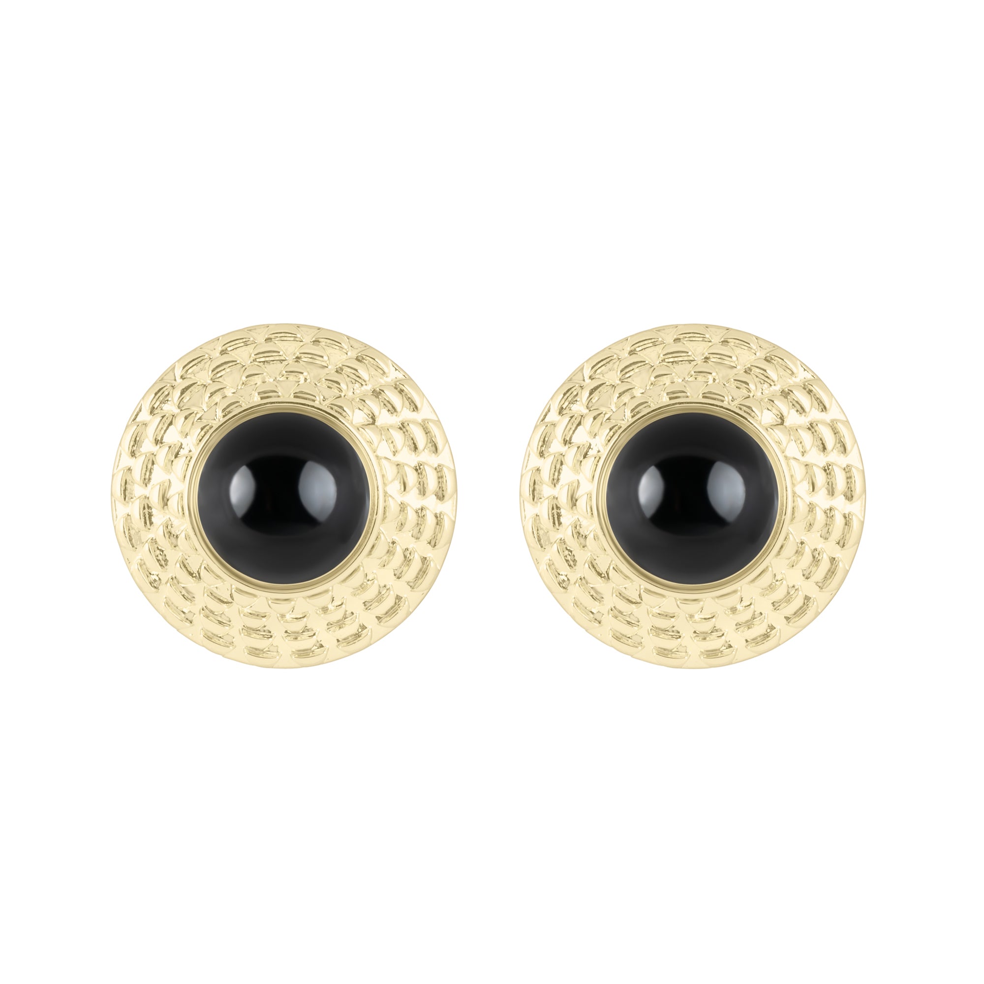 Button Earrings Black