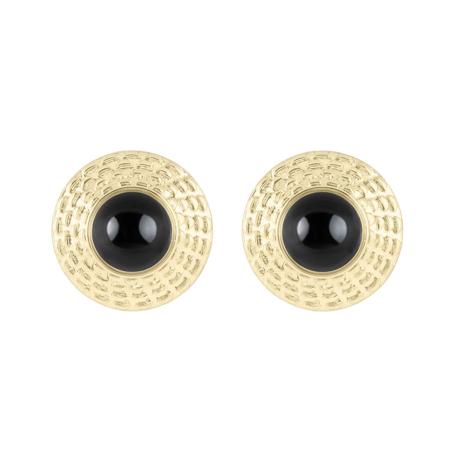 Button Earrings Black