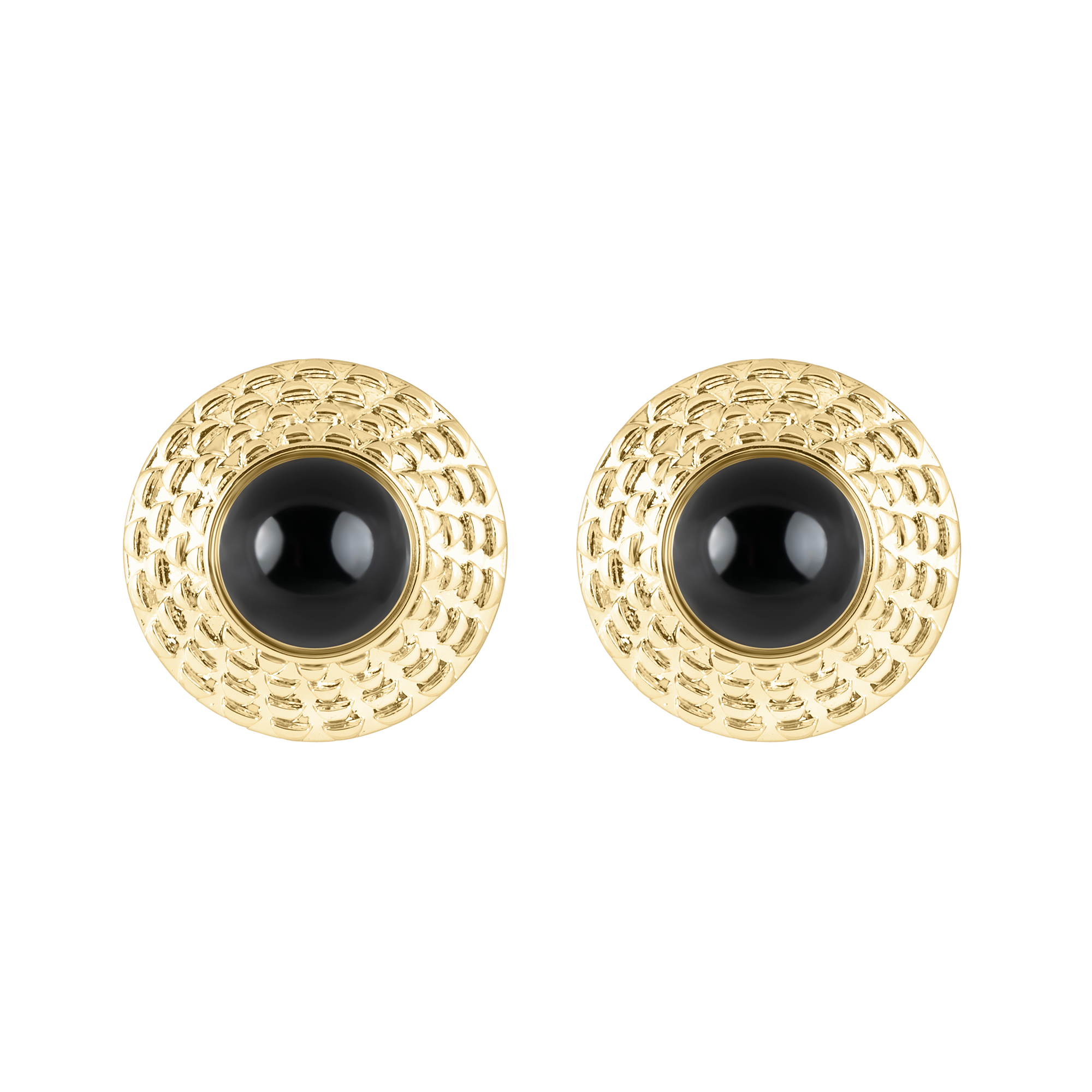 Button Earrings Black