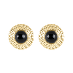 Button Earrings Black