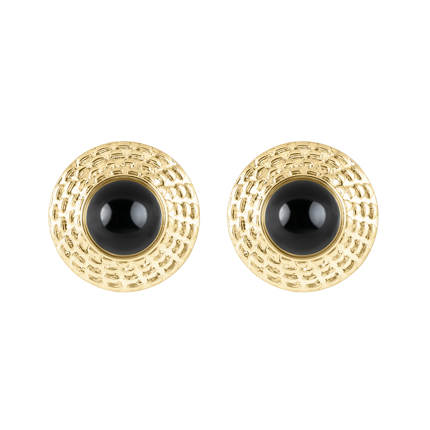 Button Earrings Black