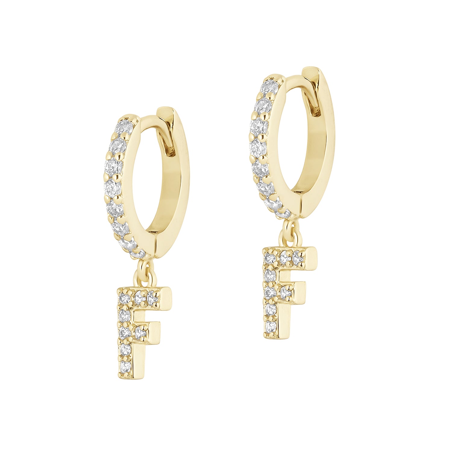 Petite Initial Hoops