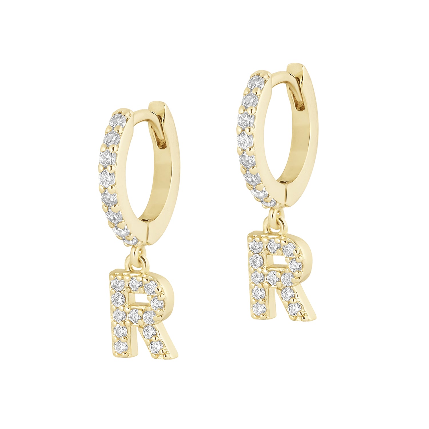 Petite Initial Hoops