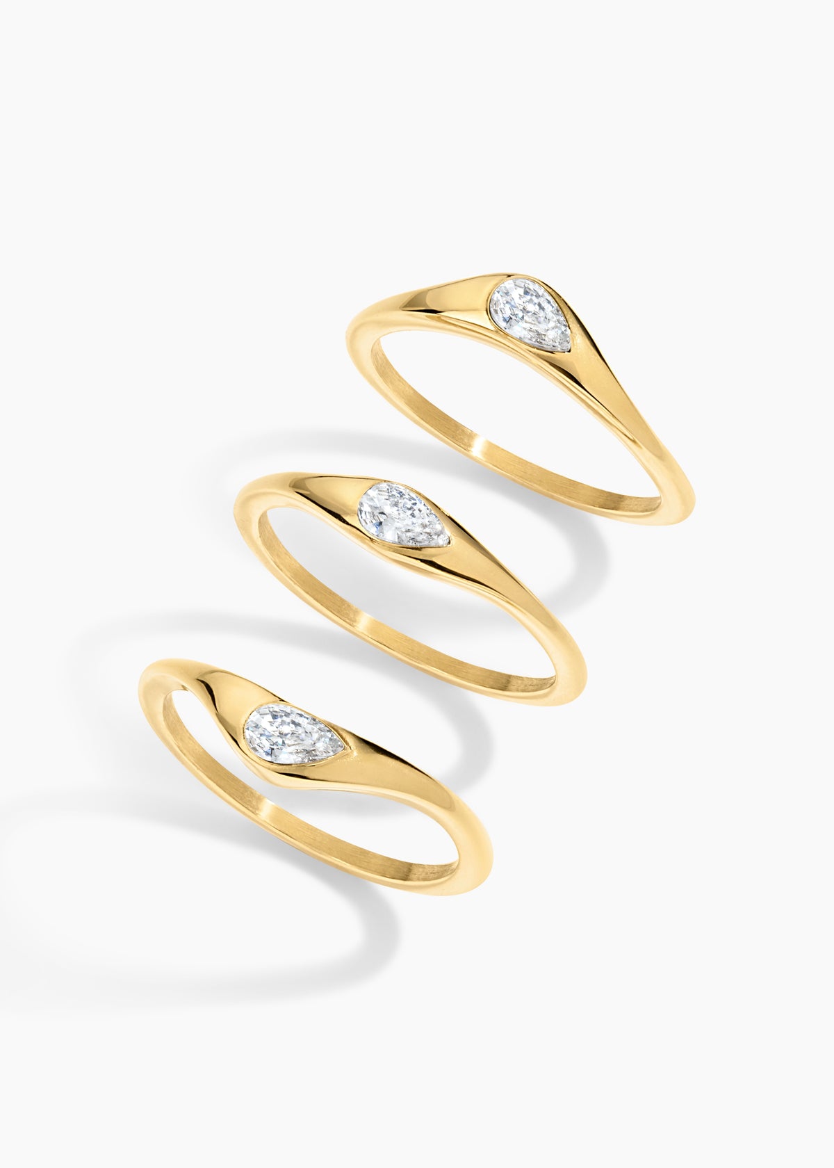 Stereo Love Ring Set of 3