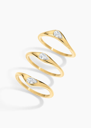 Stereo Love Ring Set of 3