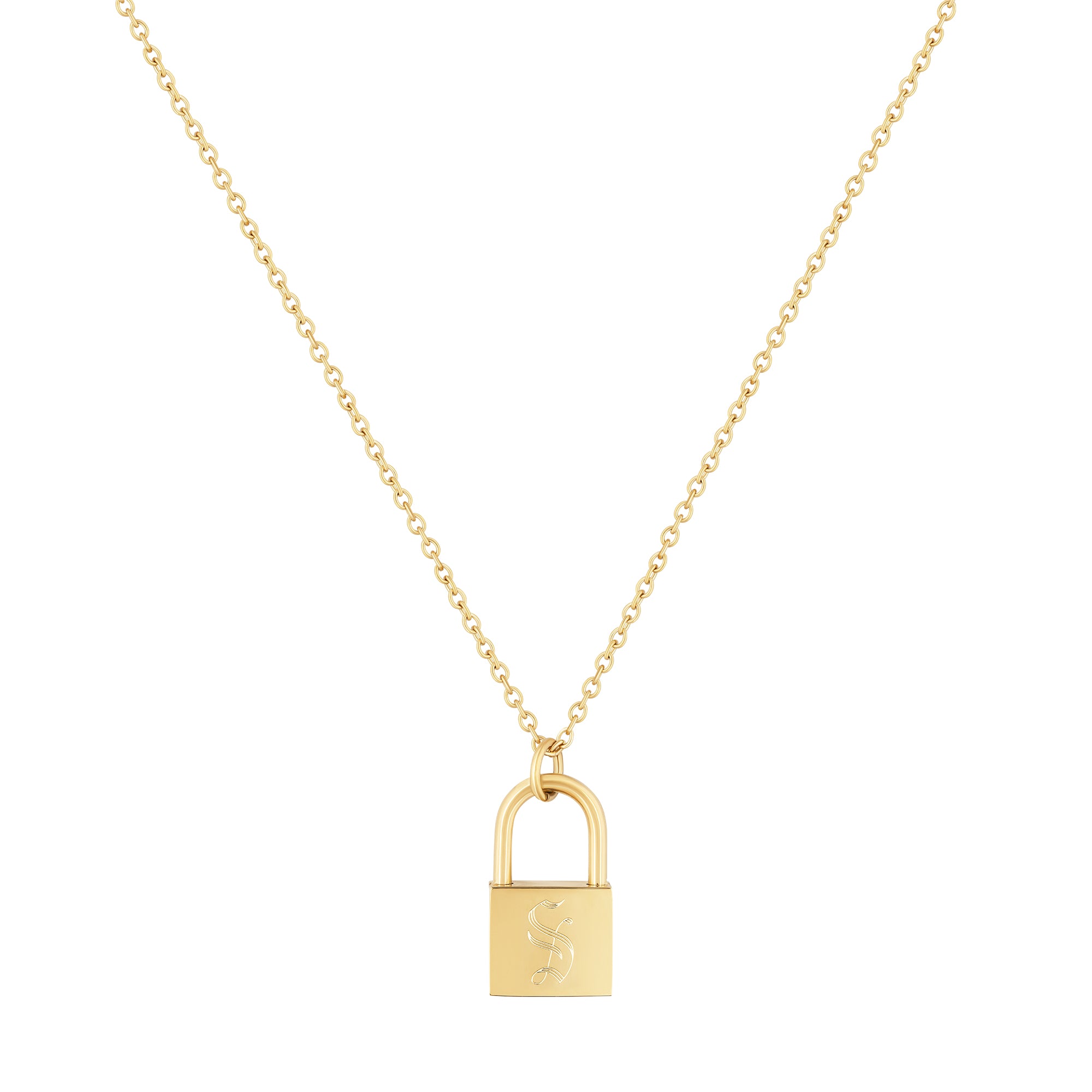 Personalised Love Locked Gold Plated Padlock and Key Necklace
